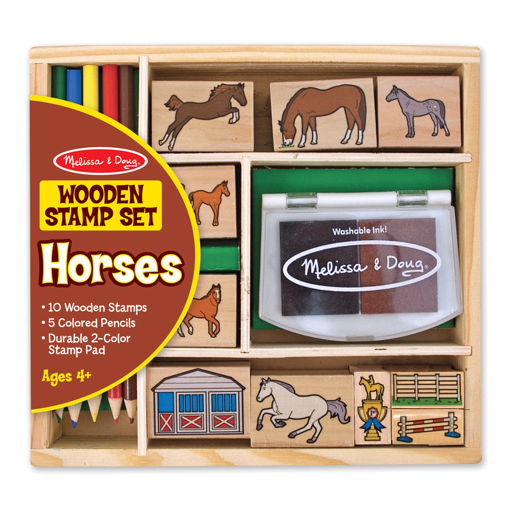 Melissa and Doug Wooden Stamp Set- Horses 2410 – Good's Store Online